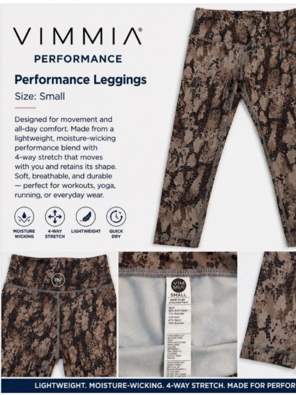 VIMMIA Performance Leggings – Women’s Small